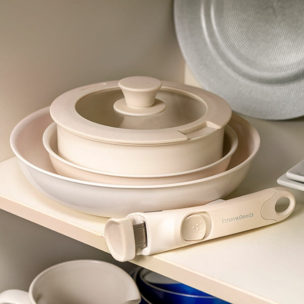 Conjunto de Frigideiras com Cabo Amovível e Tampa Passet InnovaGoods 5 Peças